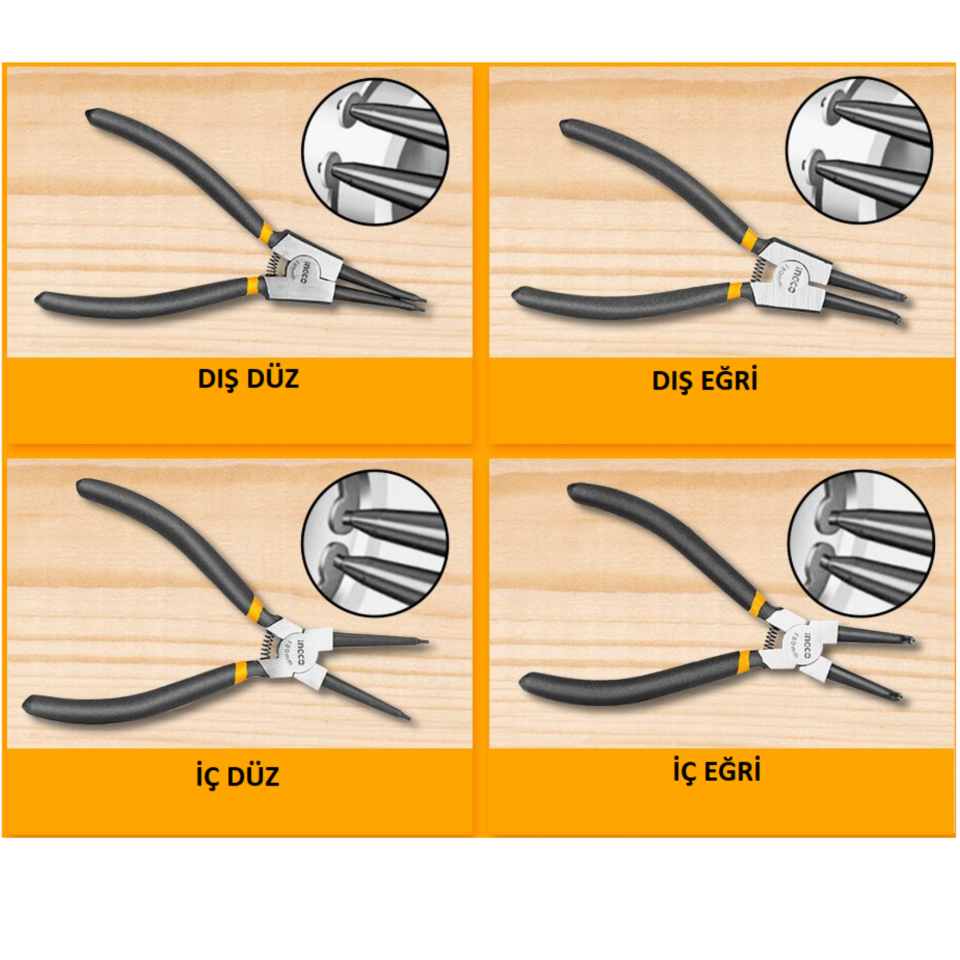 İngco Hccps01180 Segman Pense Seti 4 Lü 180 Mm