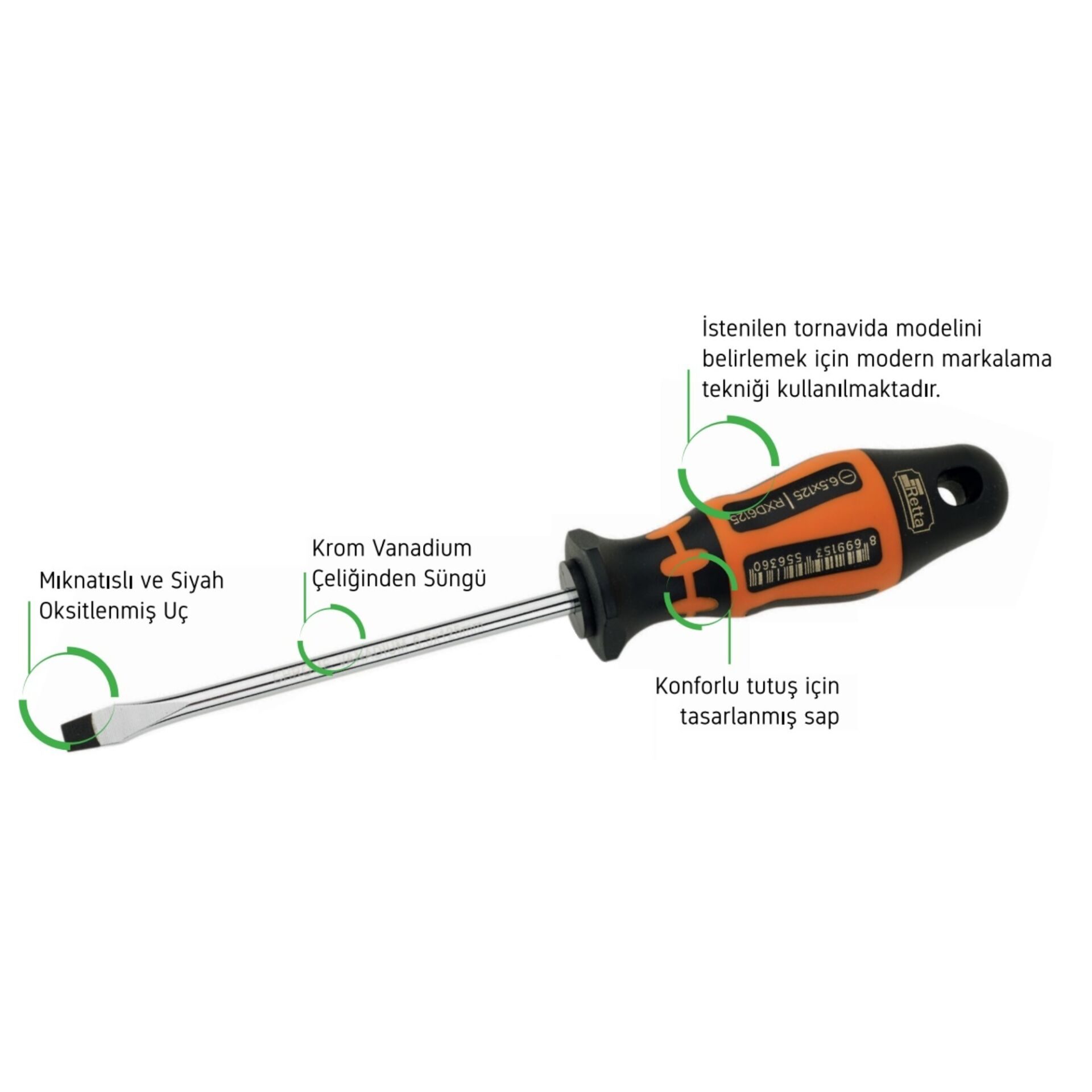 Retta Rxd6150 Tornavida Düz 6.5x150 Mm