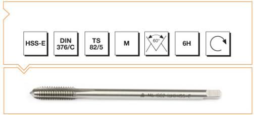 MTE Makina Takım HSS Düz Kanallı Metrik Normal Vidalı Düz Kanallı Makina Kılavuzu M12 B00105781200