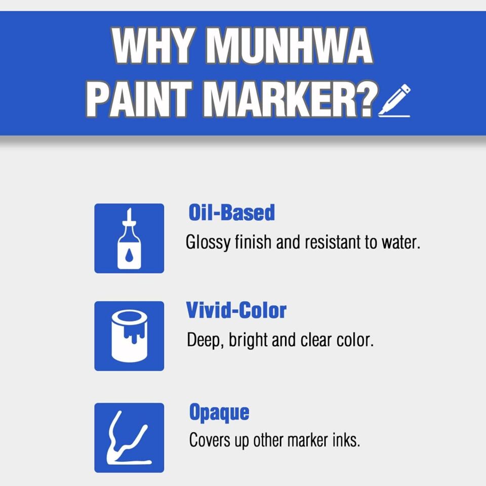 Munhwa Paınt Marker Tam Örtücü Boya Kalemi Mavi