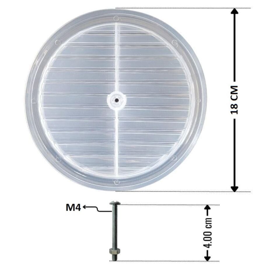 Doğalgaz Eko Cam Menfezi Şeffaf Ak-1453