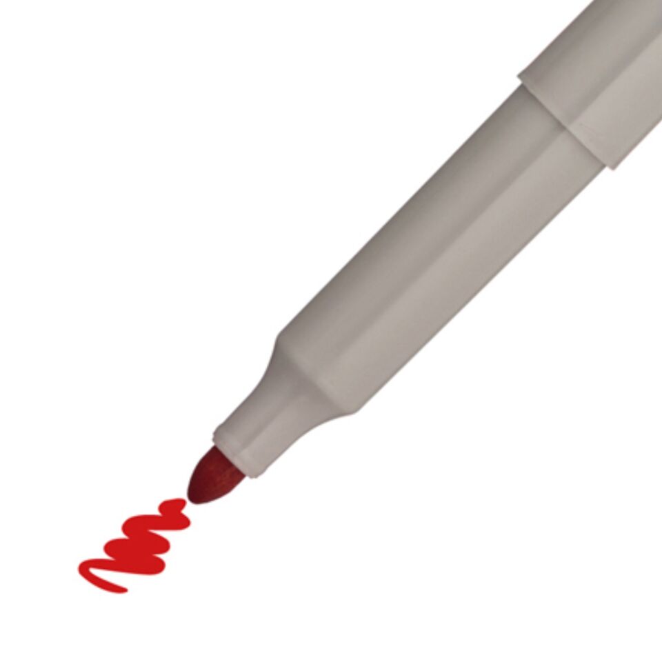 Munhwa Permanent Marker Asetat Kalemi Fıne Kırmızı (12 Adet)