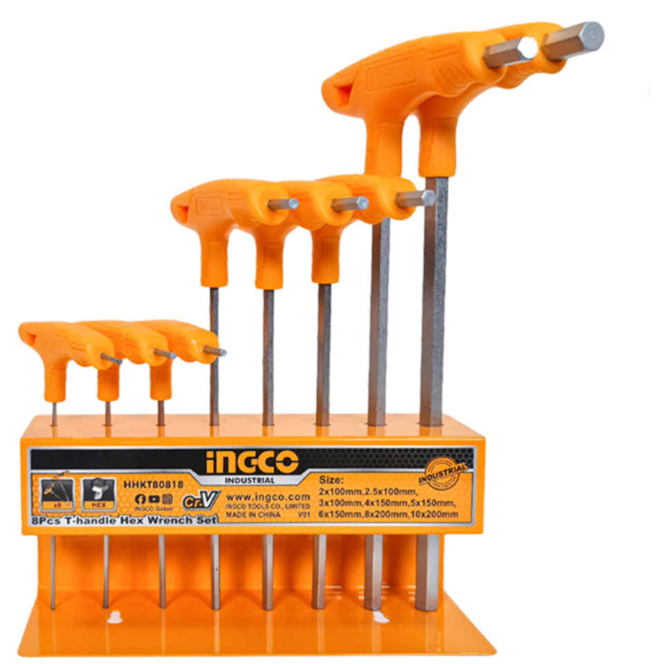 İngco Hhkt80818 T Kollu Allen Anahtar Seti 8 Li
