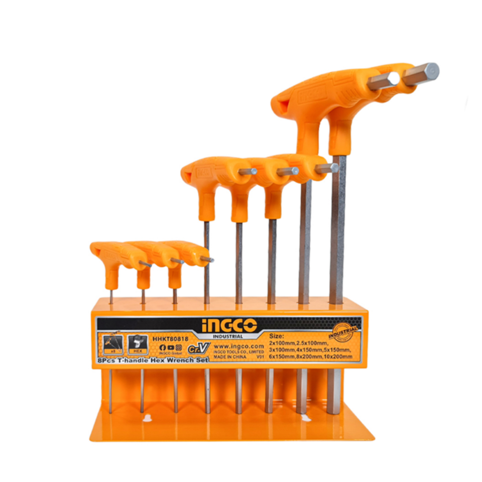 İngco Hhkt80818 T Kollu Allen Anahtar Seti 8 Li