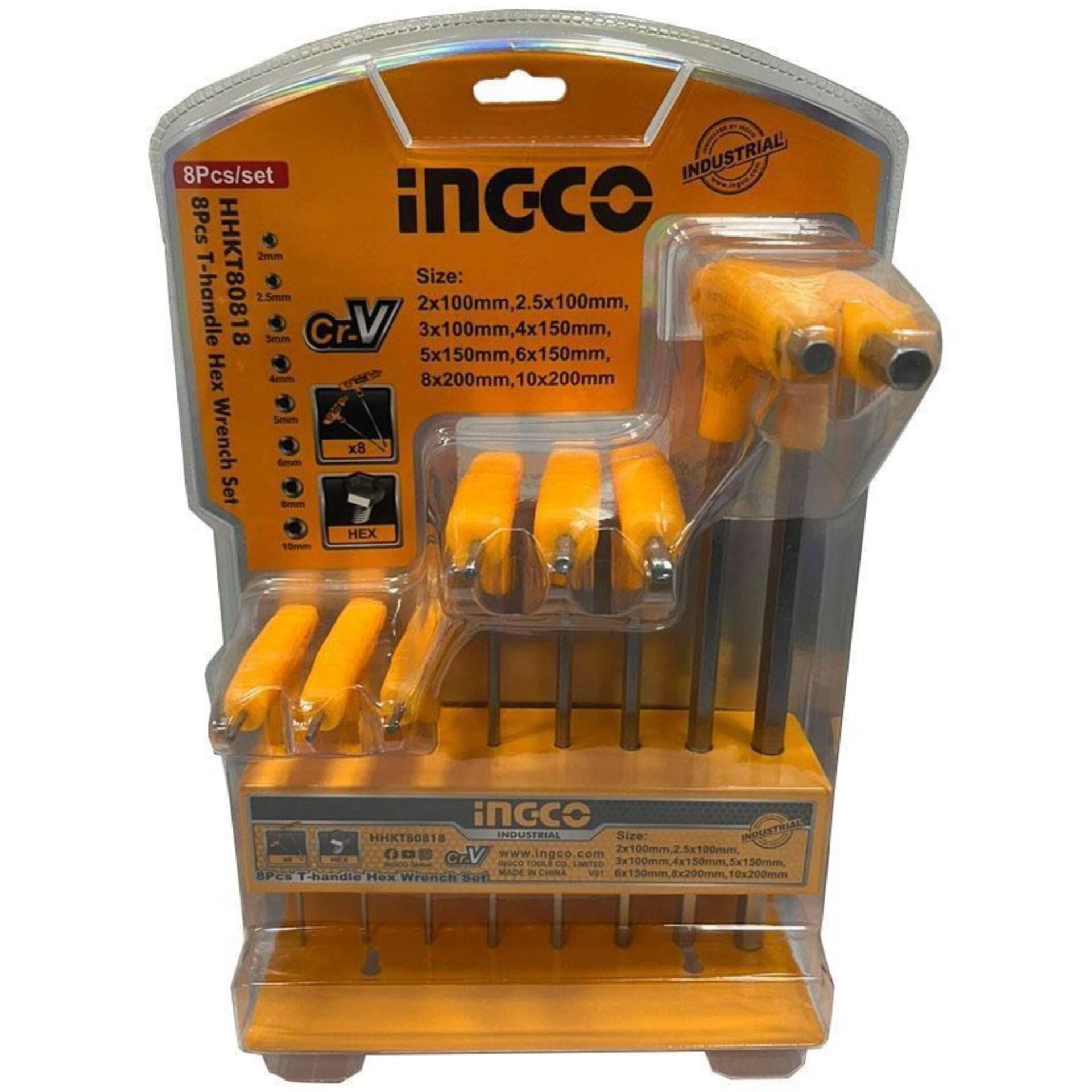 İngco Hhkt80818 T Kollu Allen Anahtar Seti 8 Li