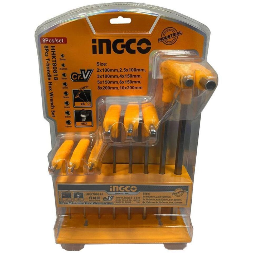 İngco Hhkt80818 T Kollu Allen Anahtar Seti 8 Li