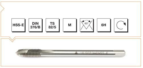 MTE Makina Takım HSS Eğik Ağız Metrik Normal Vidalı Eğik Ağız Bilemeli Makina Kılavuzu M22 B00105772200