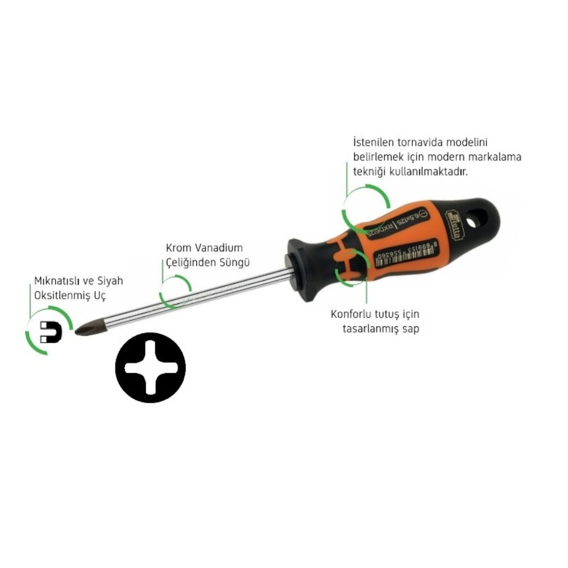 Retta Rxy5100 Tornavida Yıldız Ph1x100 Mm