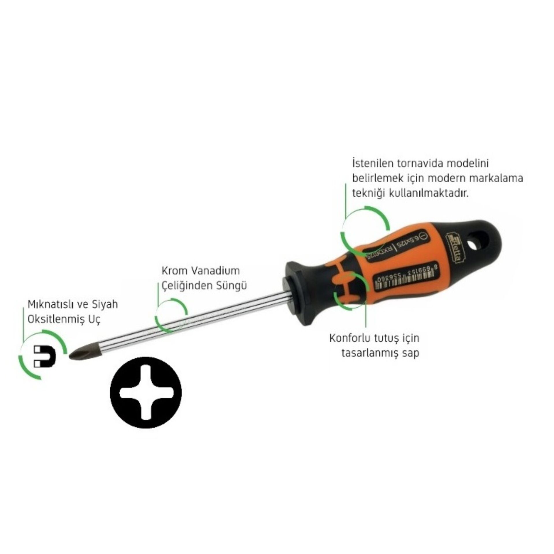 Retta Rxy5125 Tornavida Yıldız Ph1x125 Mm