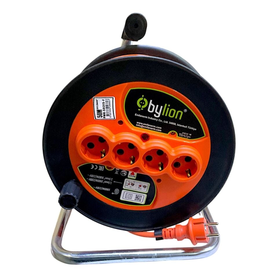 Bylion Seyyar Makara Kablo 3x1.5mm 50 Mt Pmk50315f