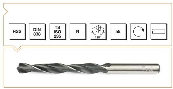 MTE Makina Takım HSS DIN 338 Silindirik Saplı Matkap Ucu Haddeli 8.8 mm B00000010880