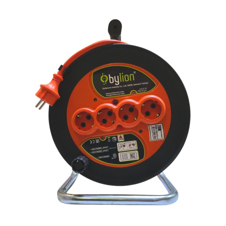 Bylion Seyyar Makara Kablo 3x2.5mm 20 Mt Pmk20325f