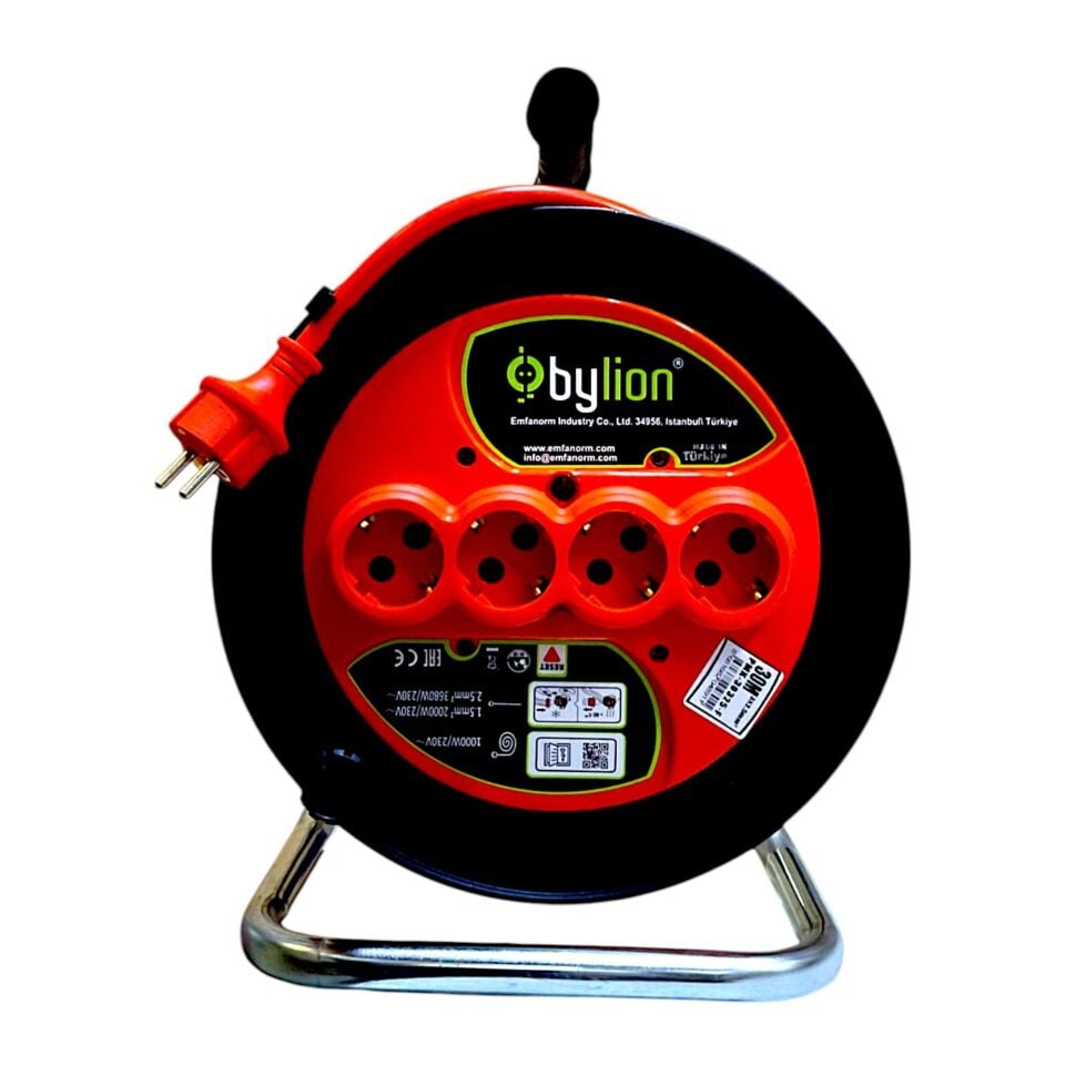 Bylion Seyyar Makara Kablo 3x2.5mm 30 Mt Pmk30325f