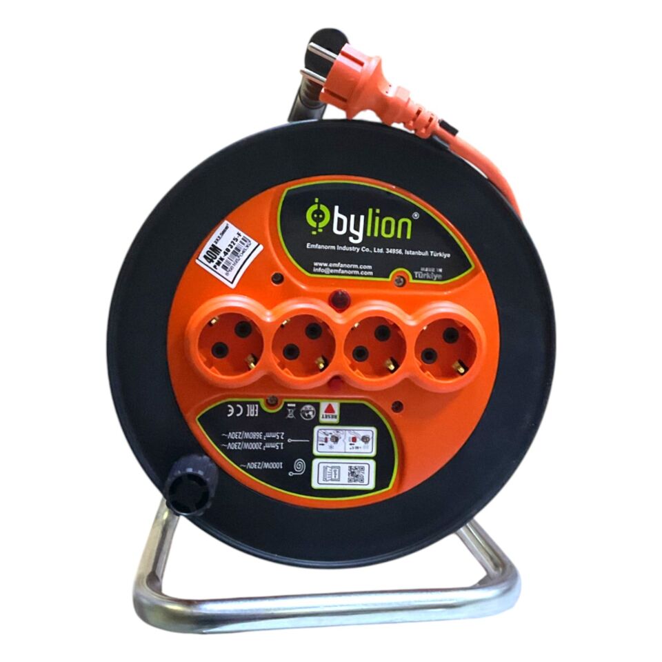 Bylion Seyyar Makara Kablo 3x2.5mm 40 Mt Pmk40325f