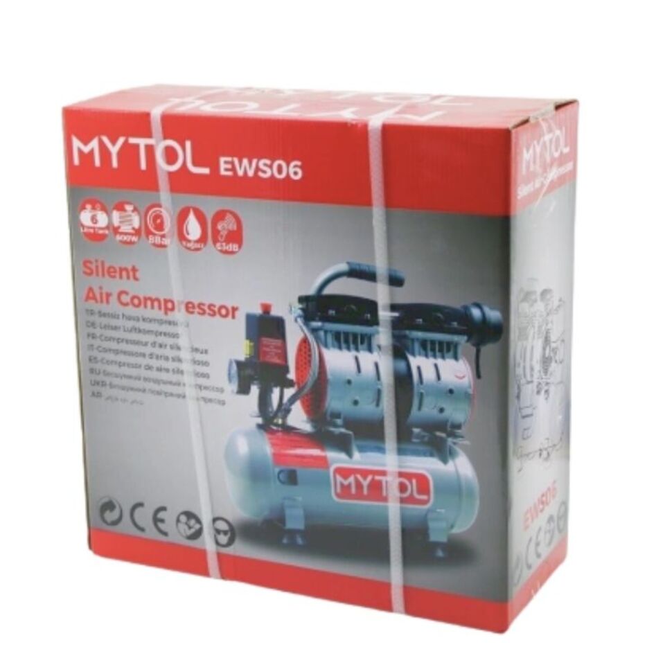 Mytol Yüksek Hızlı Yağsız Kompresör Ews06 1hp 6 Lt
