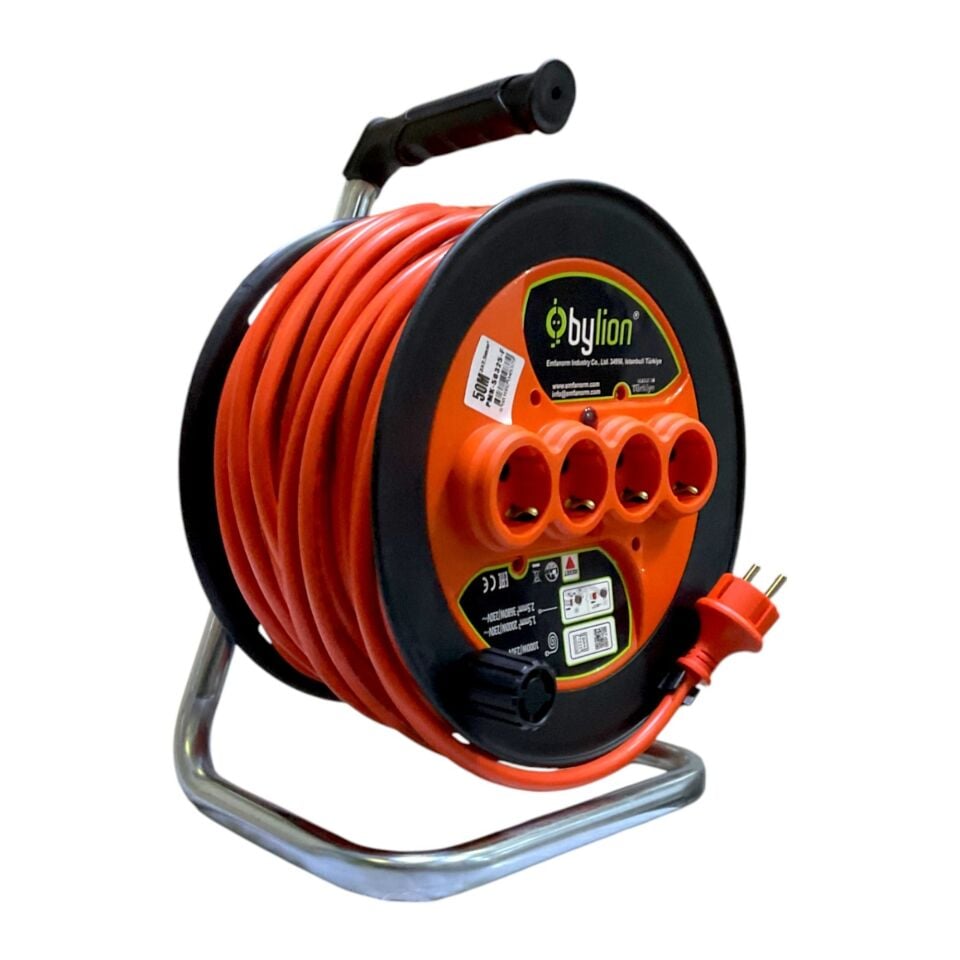 Bylion Seyyar Makara Kablo 3x2.5mm 50 Mt Pmk50325f