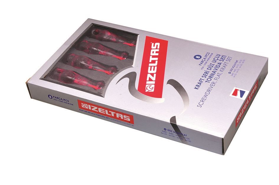 İzeltaş 8 Lı Kraft Düz Tornavıda Setı - 4100008108