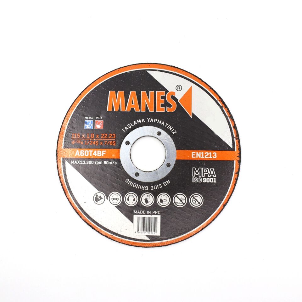 Manes İnox Kesici 115 Mm 1.0x22.23 (ithal Ürün)