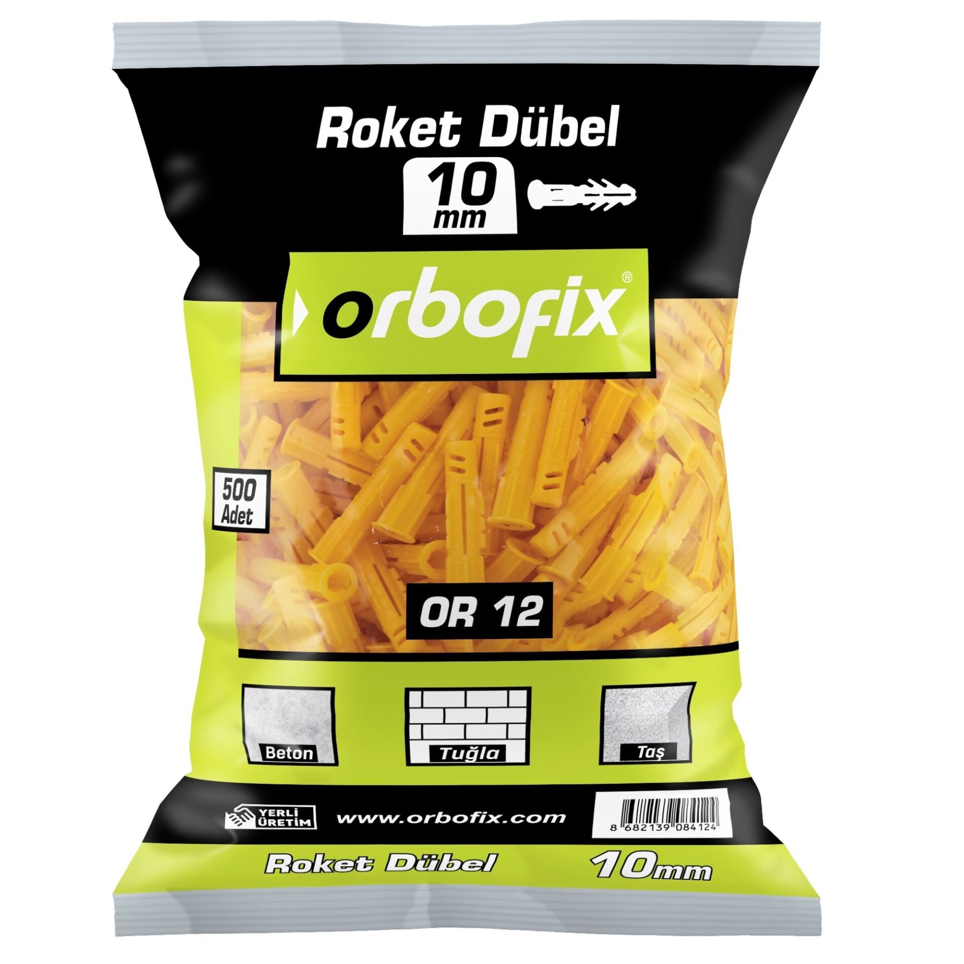 Roket Dubel 10 Mm Sarı (500 Adet)