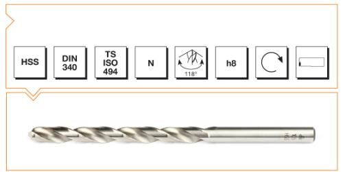 MTE Makina Takım HSS DIN 340 Silindirik Saplı Uzun Matkap Ucu 19 mm B00007201900