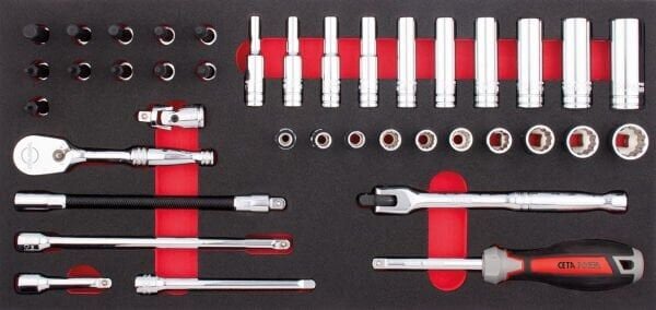 Ceta Form 39 Parça 1/4'' 12 Köşe (Yıldız) Lokma Anahtar Takımı (SAE) (EVA'lı) - C00A-E39BT