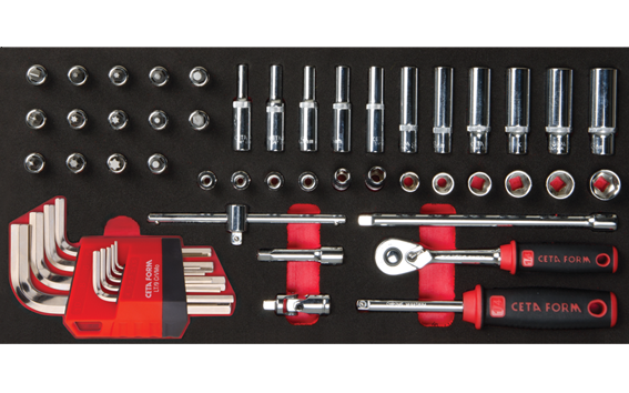 Ceta Form 52 Parça 1/4'' 6 Köşe Lokma ve Allen Anahtar Seti (EVA'lı) - C00-E52H2