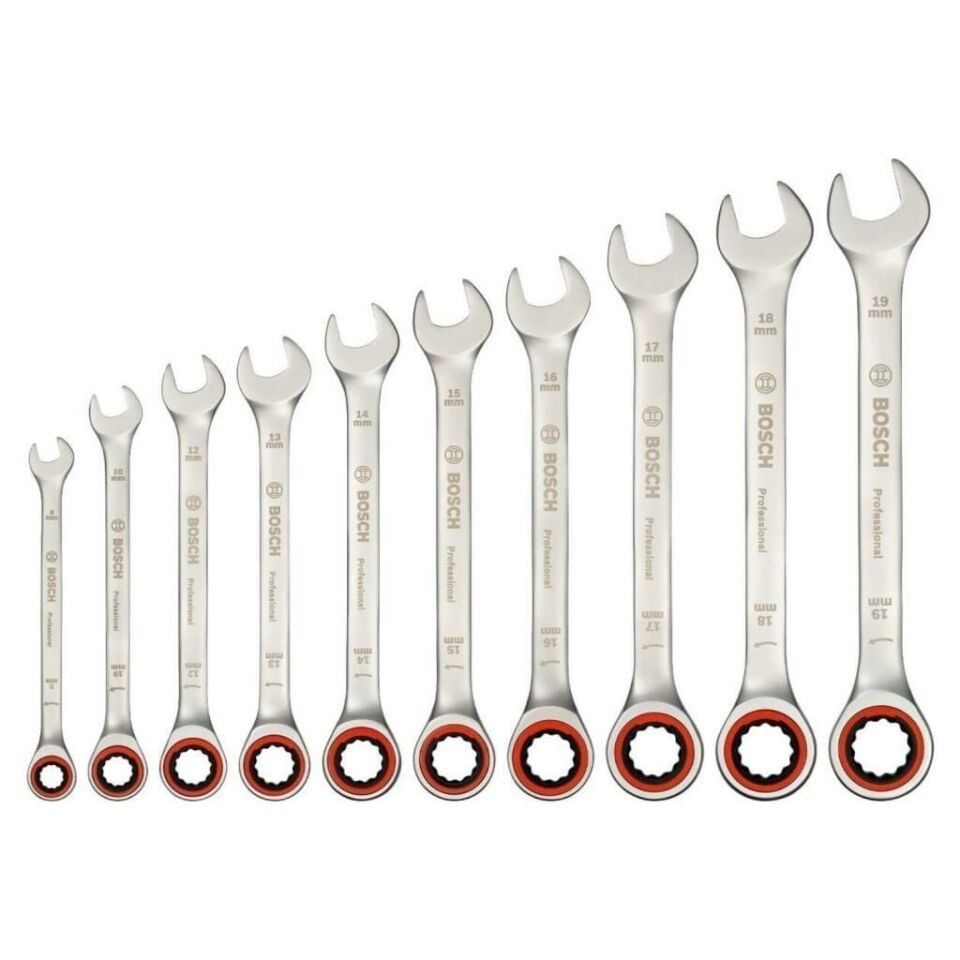 Bosch Cırcır Kombine Anahtar Takımı 10 Parça 1600A02AU0