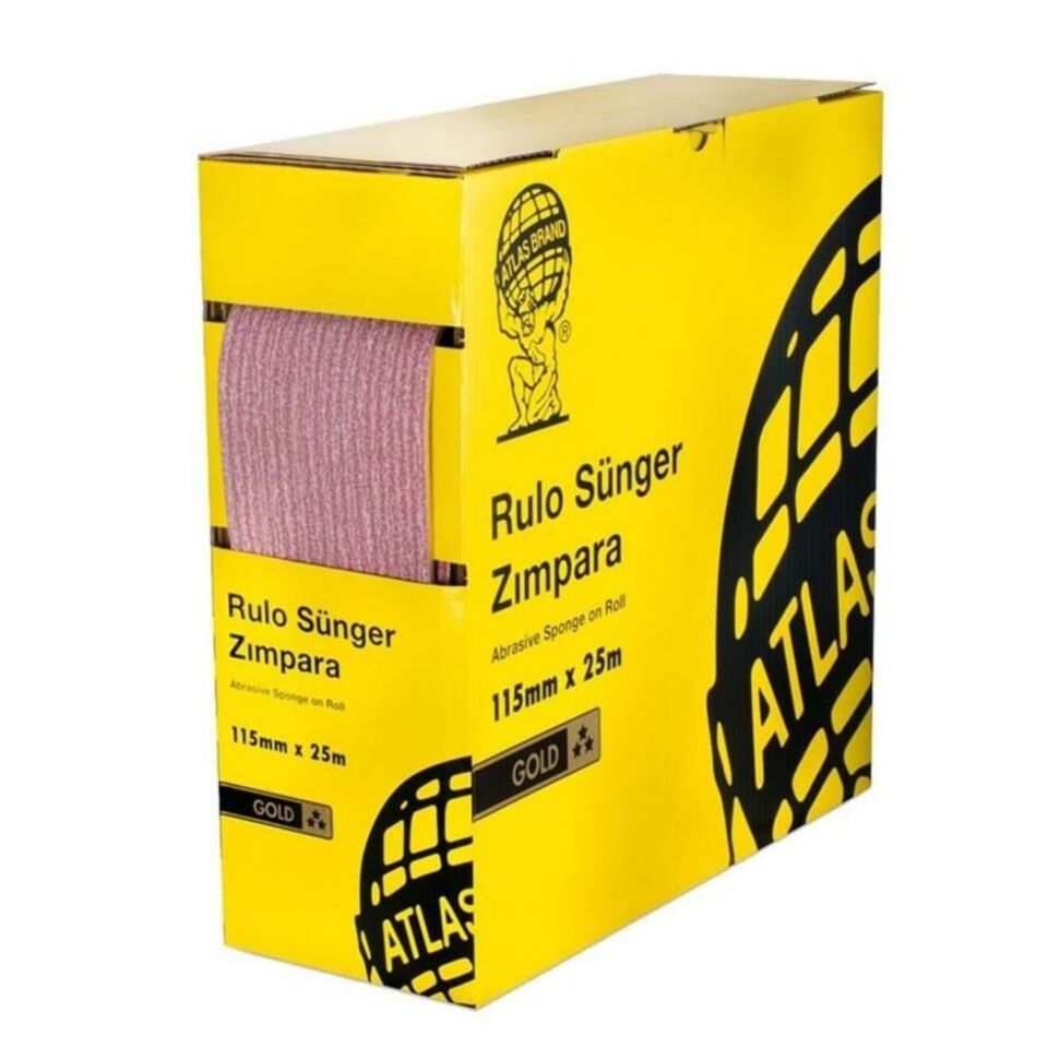Atlas Rulo Sünger Zımpara Gold 115 Mmx25mt 120 Kum