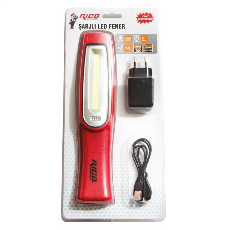 Rico Şarjlı Fener Ledli 420 Lm - 013-RC0029