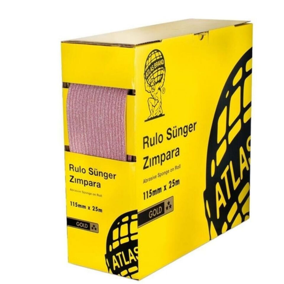 Atlas Rulo Sünger Zımpara Gold 115 Mmx25mt 180 Kum
