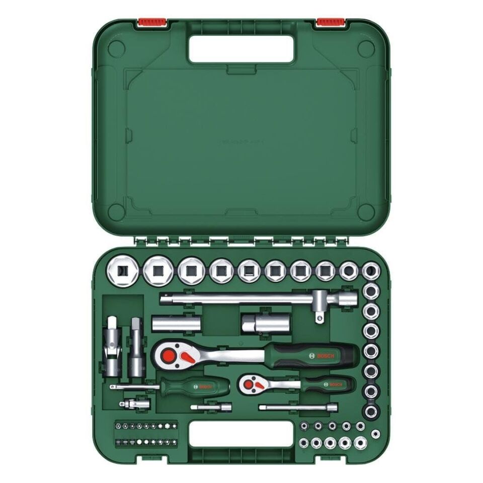 Bosch 1/4'' + 1/2'' Cırcırlı Somun Sıkma Seti 56 Parça 1600A02Z9G