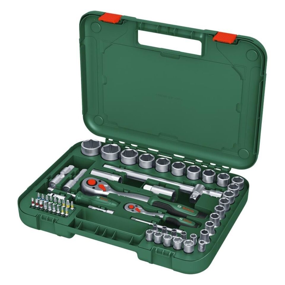Bosch 1/4'' + 1/2'' Cırcırlı Somun Sıkma Seti 56 Parça 1600A02Z9G
