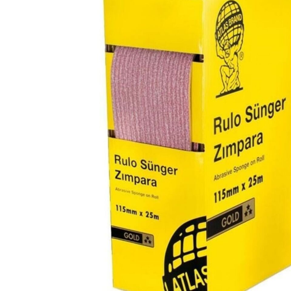 Atlas Rulo Sünger Zımpara Gold 115 Mmx25mt 220 Kum