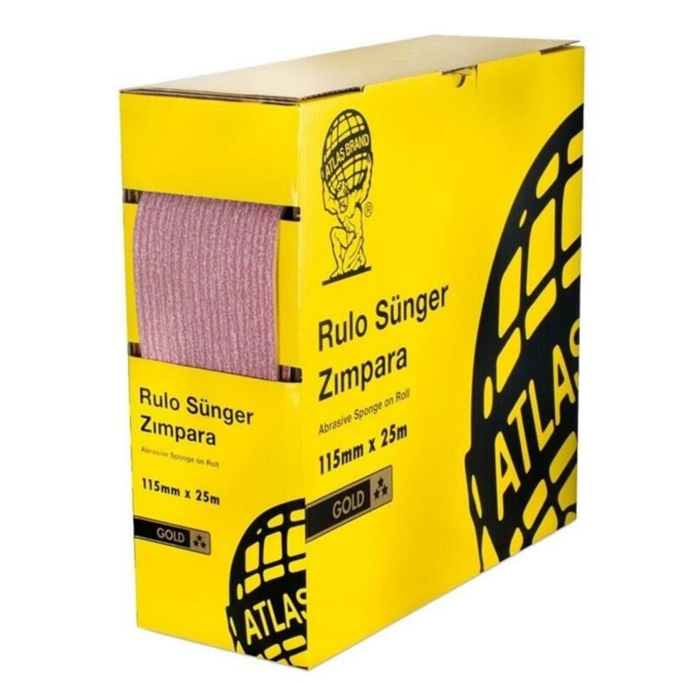 Atlas Rulo Sünger Zımpara Gold 115 Mmx25mt 220 Kum