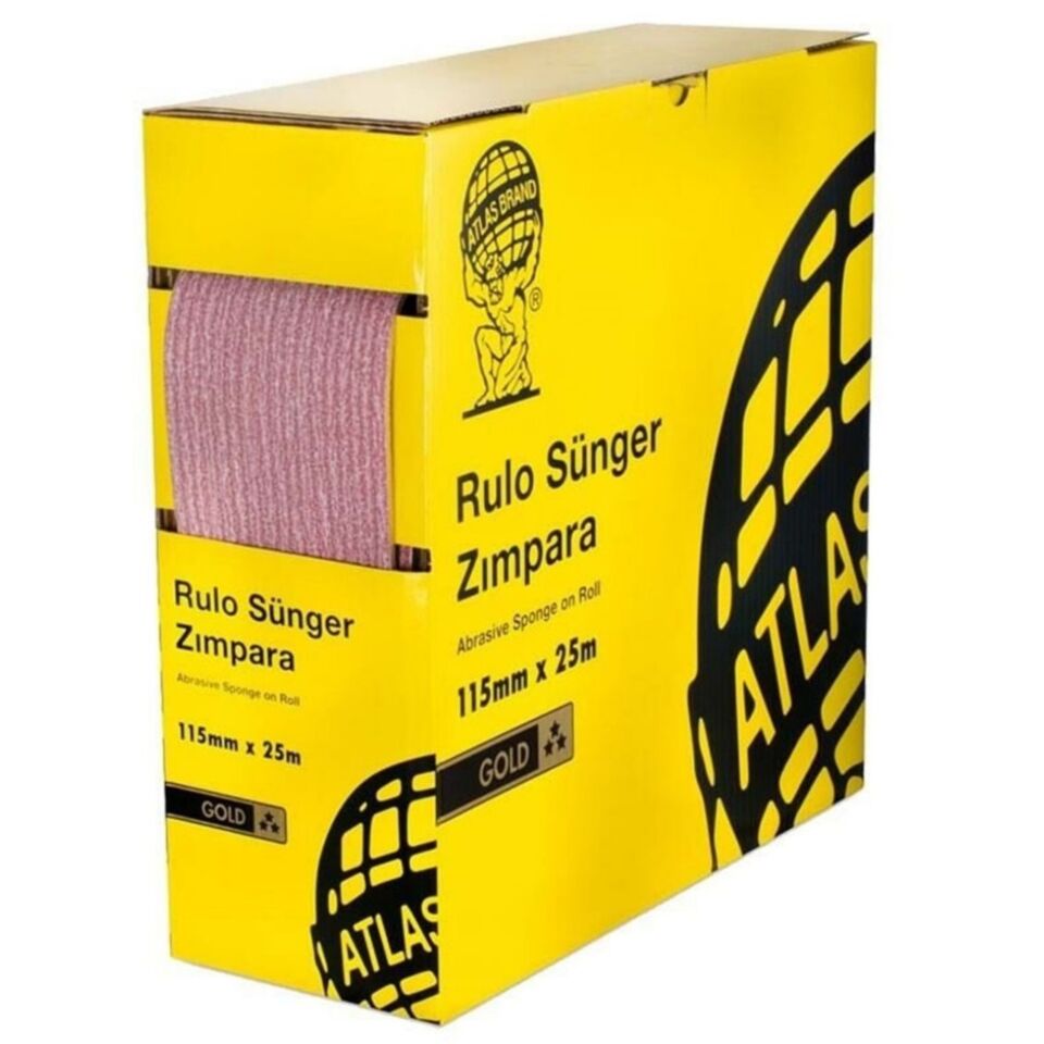 Atlas Rulo Sünger Zımpara Gold 115 Mmx25mt 240 Kum