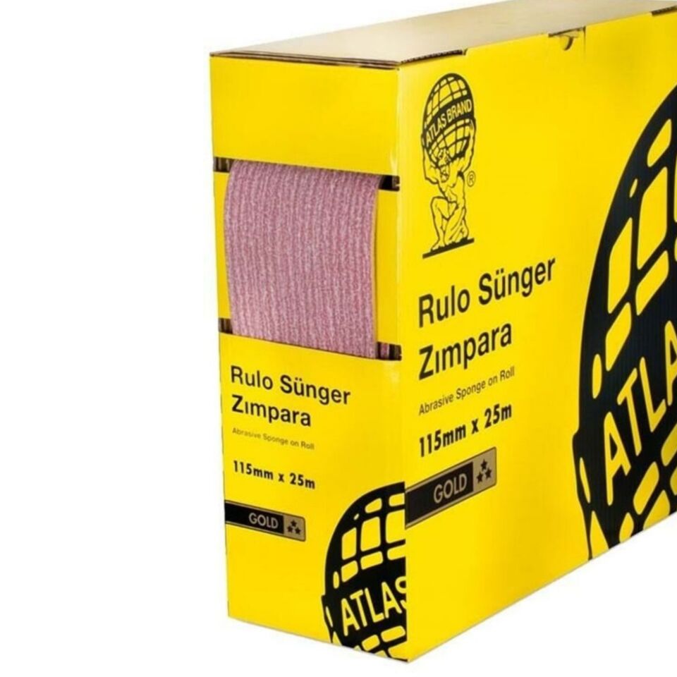 Atlas Rulo Sünger Zımpara Gold 115 Mmx25mt 240 Kum