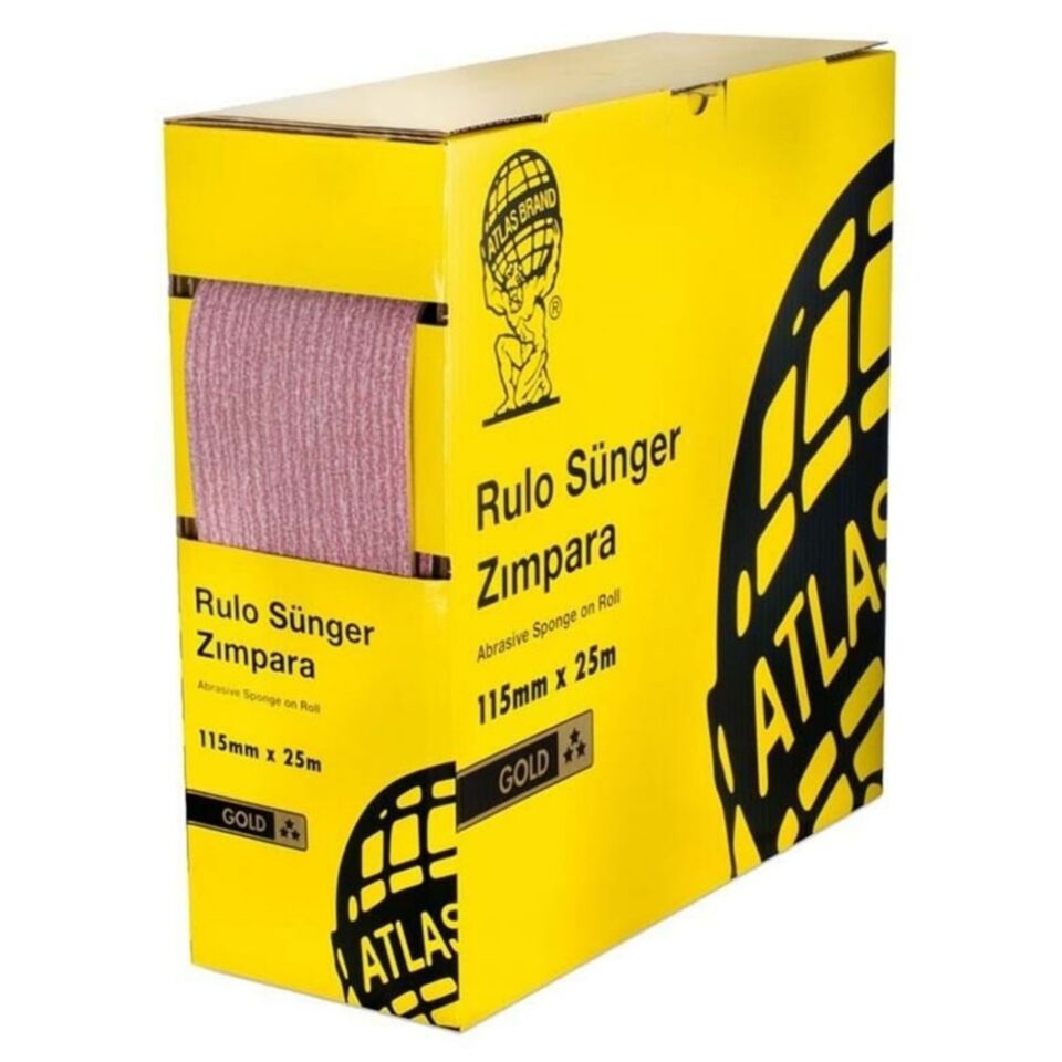 Atlas Rulo Sünger Zımpara Gold 115 Mmx25mt 280 Kum