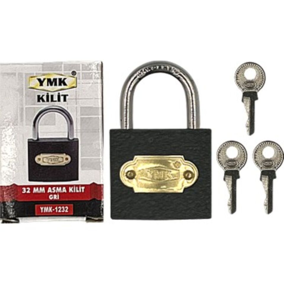 Ymk Asma Kilit Gri Kısa 32 Mm Ymk-1232