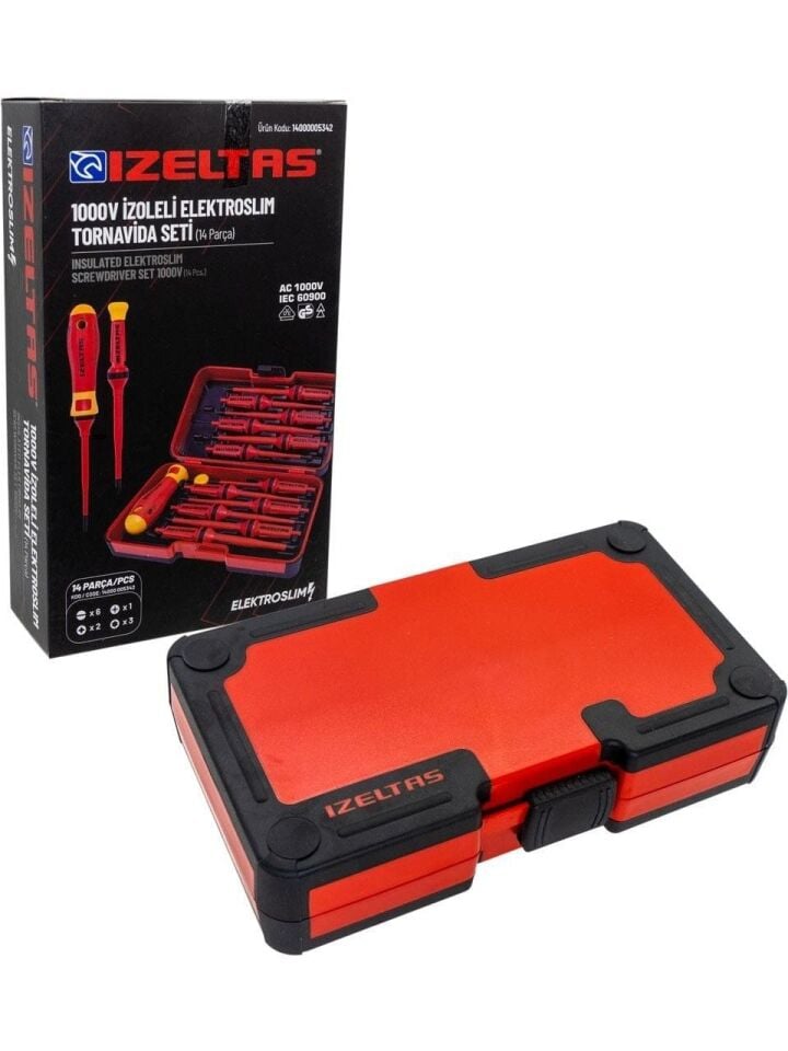 İzeltaş 1000V İzoleli Elektro Slım Tornavıda Setı (14 Parça) - 14000005342