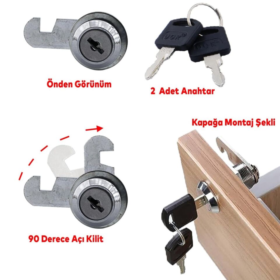 Canex Mandallı Çekmece Kilidi Nikel 25 Mm