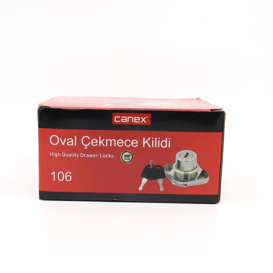 Canex Oval Tip Çekmece Kilidi Nikel
