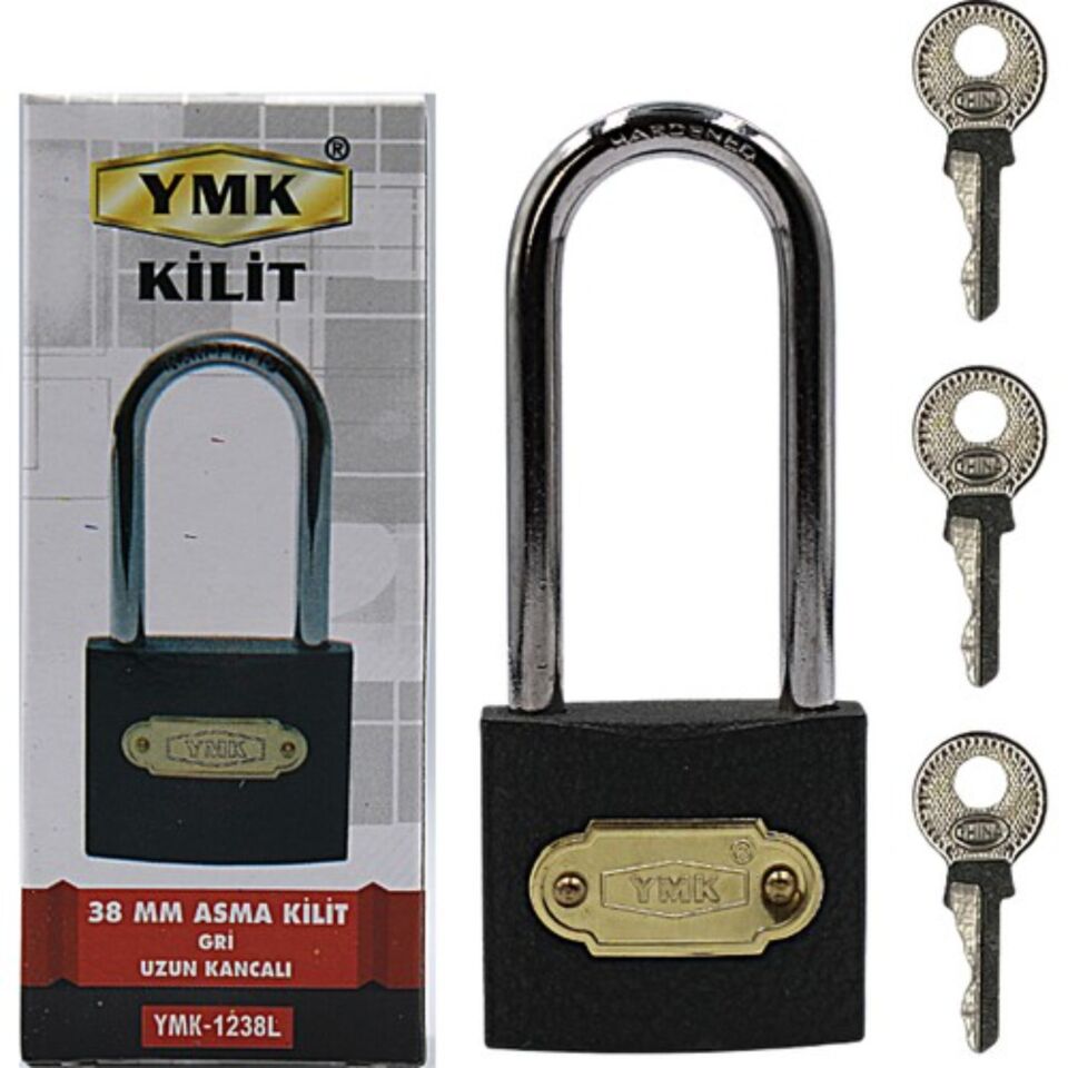 Ymk Asma Kilit Gri Uzun 38 Mm Ymk-1238l