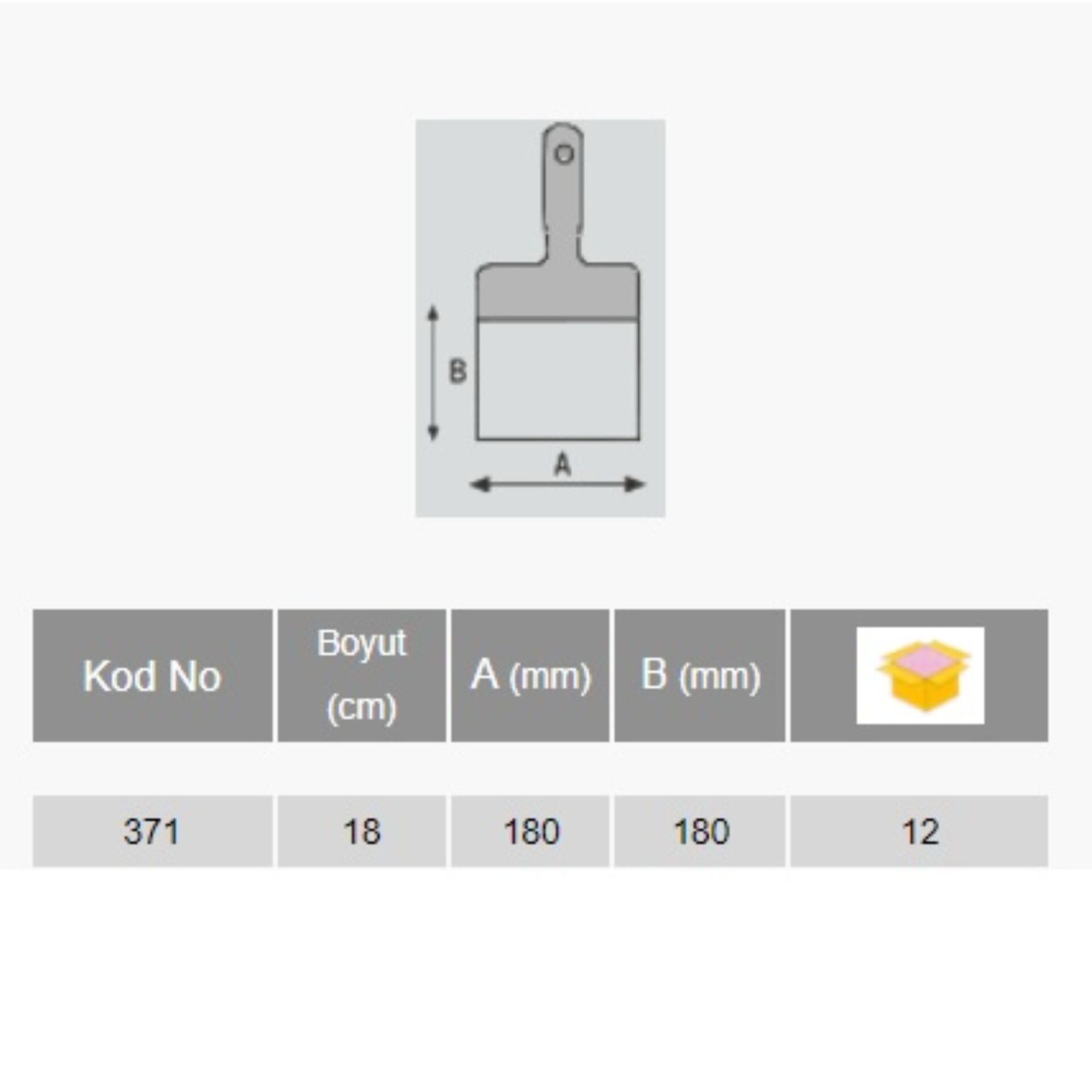 Duyar Macun Küreği Ahşap Saplı 18 Cm Kod:371