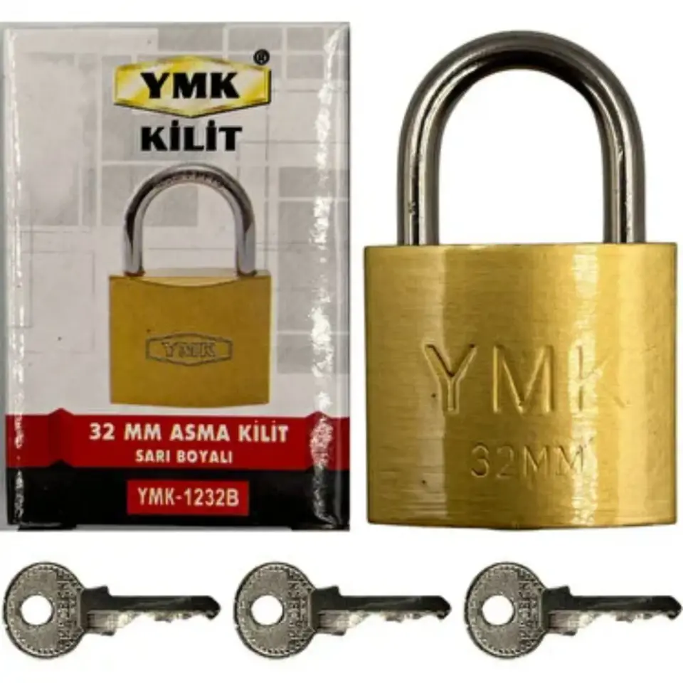 Ymk Asma Kilit Sarı Kısa 32 Mm Ymk-1232b