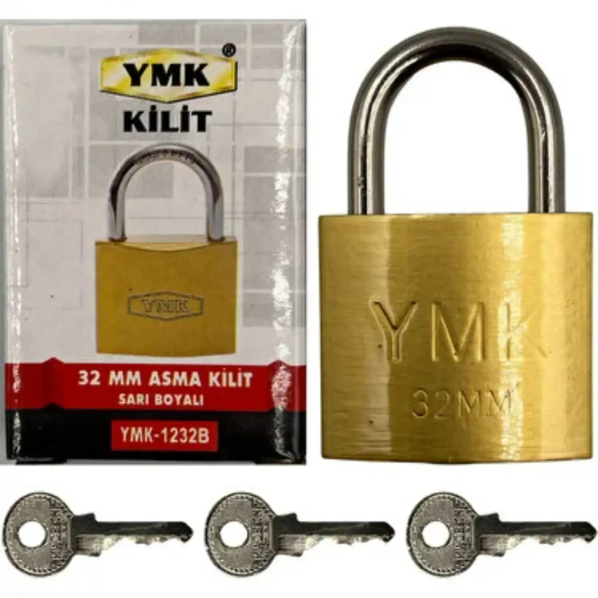 Ymk Asma Kilit Sarı Kısa 32 Mm Ymk-1232b