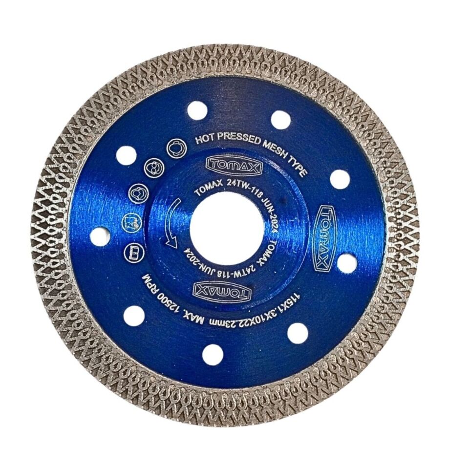 Tomax Çapraz Dişli Mavi Hassas Kesme 115x1.3x22