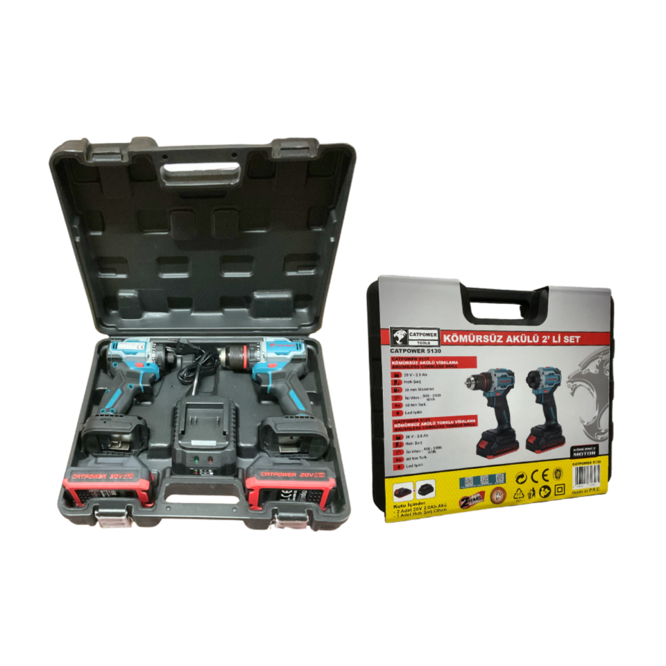 Catpower Akülü Kombo Set 2 Li Kömürsüz 20v Cat5130