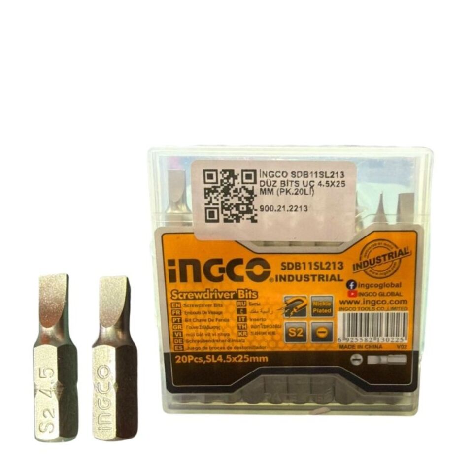 İngco Sdb11sl213 Düz Bıts Uç 4.5x25 Mm (pk.20li)