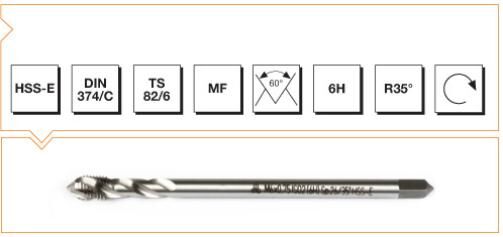 MTE Makina Takım HSS-E DIN 374/C Metrik İnce Vidalı Helis Kanallı Makina Kılavuzu M18x1 B00105790676