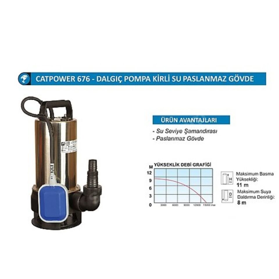 Catpower Dalgıç Pompa Kirli Su 1100w Cat676
